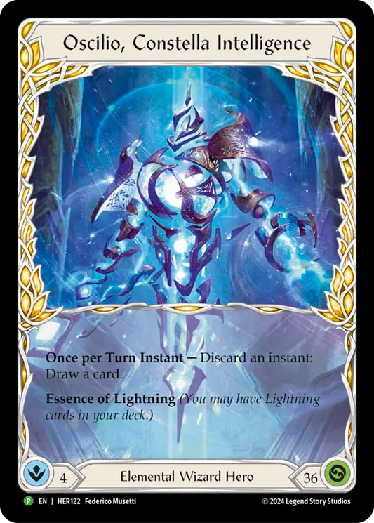 (122) Flesh & Blood TCG Hero Promos Single: Oscilio, Constella Intelligence (Rainbow Foil)  Promo
