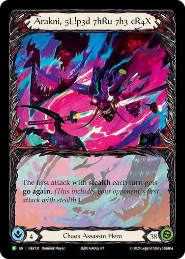 (131) Flesh & Blood TCG Hero Promos Single: Arakni, Slipped Through The Cracks (Zero Gauge Foil)  Promo