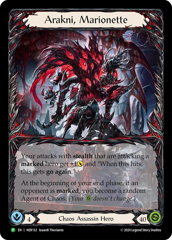 (132) Flesh & Blood TCG Hero Promos Single: Arakni, Marionette (Extended Art Rainbow Foil)  Promo
