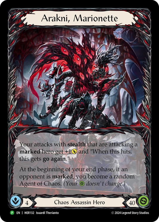 (132) Flesh & Blood TCG Hero Promos Single: Arakni, Marionette (Extended Art Rainbow Foil)  Promo