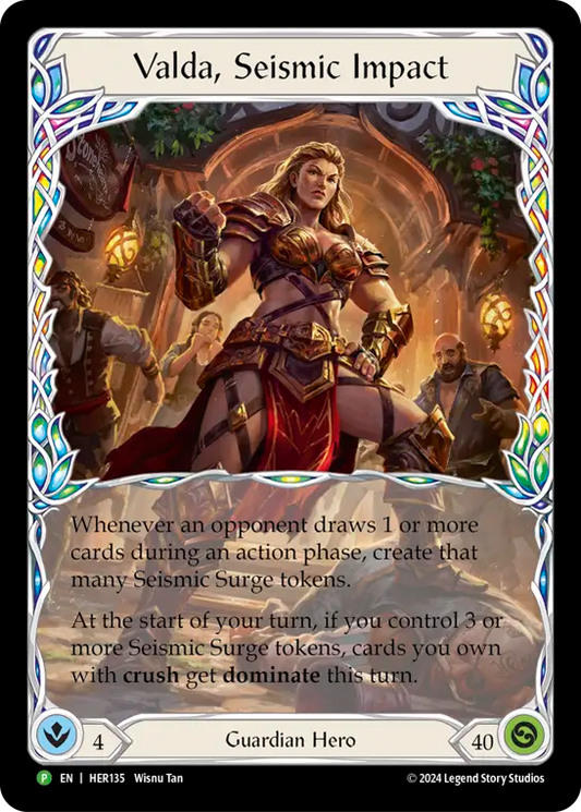 (135) Flesh & Blood TCG Hero Promos Single: Valda, Seismic Impact (Rainbow Foil)  Promo