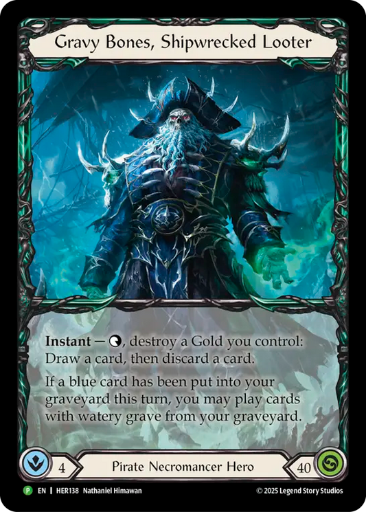 (138) Flesh & Blood TCG Hero Promos Single: Gravy Bones, Shipwrecked Looter (Rainbow Foil)  Promo