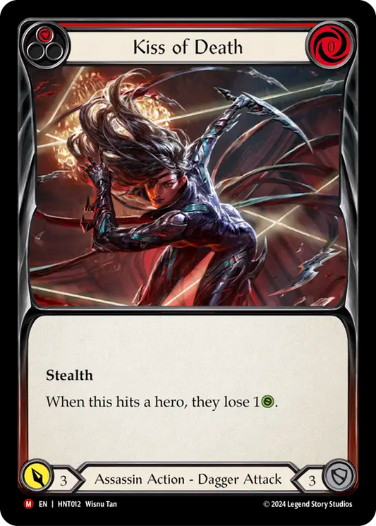 (HNT012) Flesh & Blood TCG The Hunted Single: Kiss of Death (Rainbow Foil)  Majestic