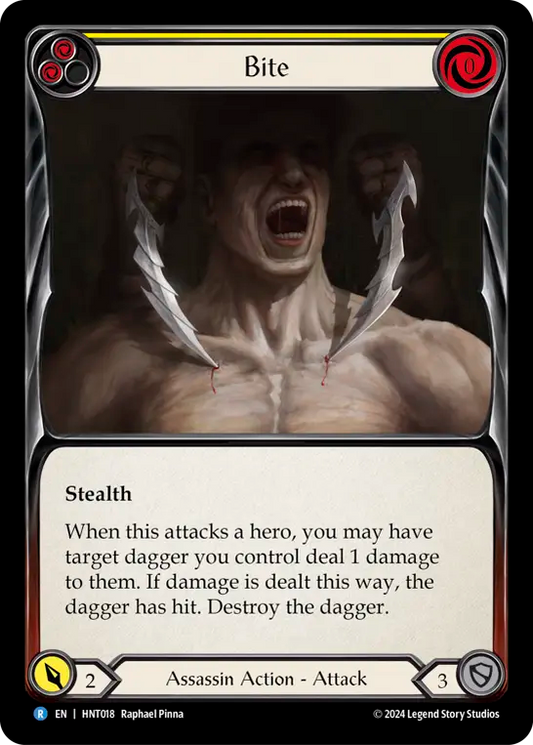 (HNT018) Flesh & Blood TCG The Hunted Single: Bite (Yellow) (Regular)  Rare