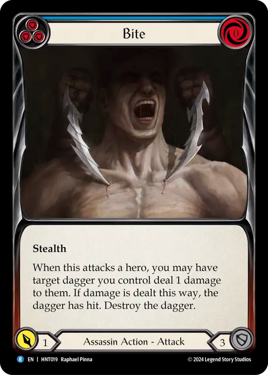 (HNT019) Flesh & Blood TCG The Hunted Single: Bite (Blue) (Regular)  Rare