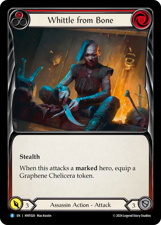 (HNT020) Flesh & Blood TCG The Hunted Single: Whittle from Bone (Red) (Rainbow Foil)  Rare