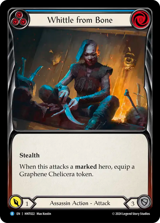 (HNT022) Flesh & Blood TCG The Hunted Single: Whittle from Bone (Blue) (Regular)  Rare