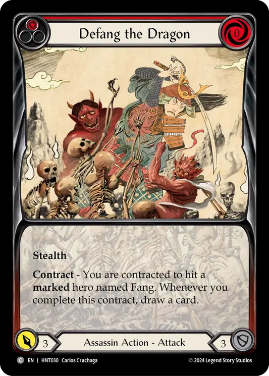 (HNT030) Flesh & Blood TCG The Hunted Single: Defang the Dragon (Rainbow Foil)  Common