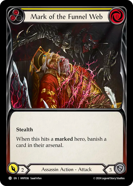 (HNT036) Flesh & Blood TCG The Hunted Single: Mark of the Funnel Web (Yellow) (Regular)  Common