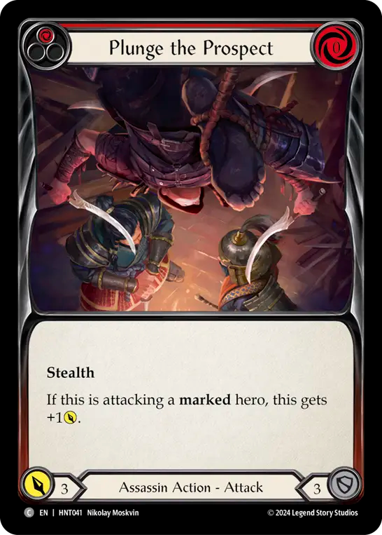 (HNT041) Flesh & Blood TCG The Hunted Single: Plunge the Prospect (Red) (Rainbow Foil)  Common
