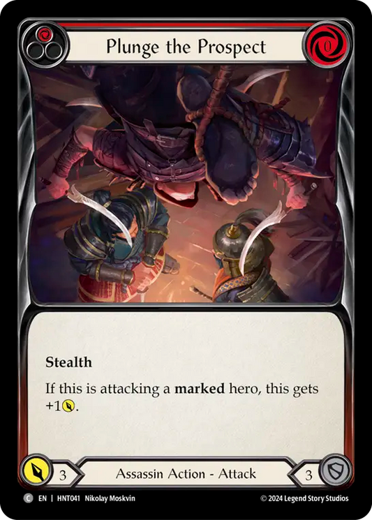 (HNT041) Flesh & Blood TCG The Hunted Single: Plunge the Prospect (Red) (Regular)  Common