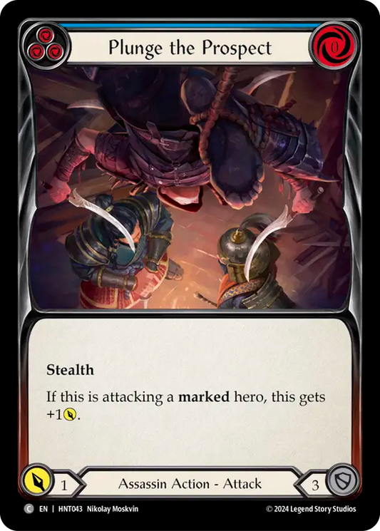 (HNT043) Flesh & Blood TCG The Hunted Single: Plunge the Prospect (Blue) (Rainbow Foil)  Common