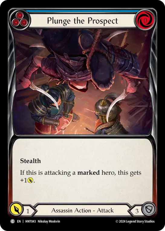 (HNT043) Flesh & Blood TCG The Hunted Single: Plunge the Prospect (Blue) (Regular)  Common