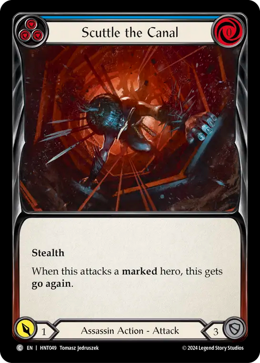 (HNT049) Flesh & Blood TCG The Hunted Single: Scuttle the Canal (Blue) (Regular)  Common