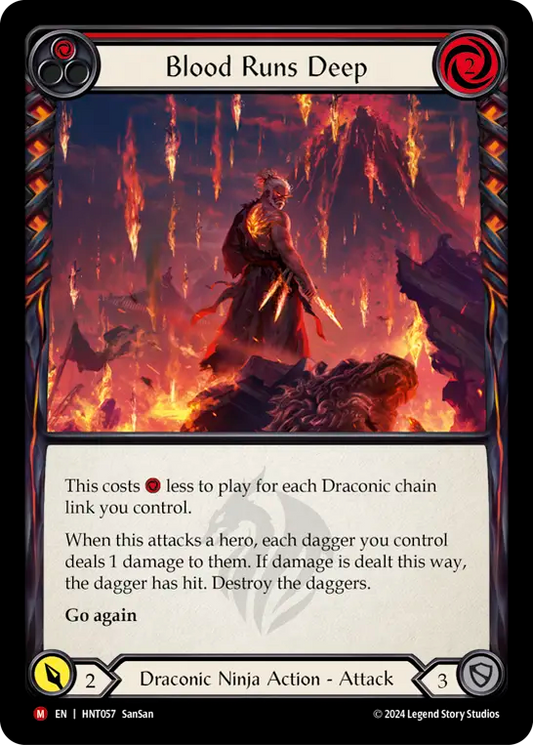 (HNT057) Flesh & Blood TCG The Hunted Single: Blood Runs Deep (Rainbow Foil)  Majestic