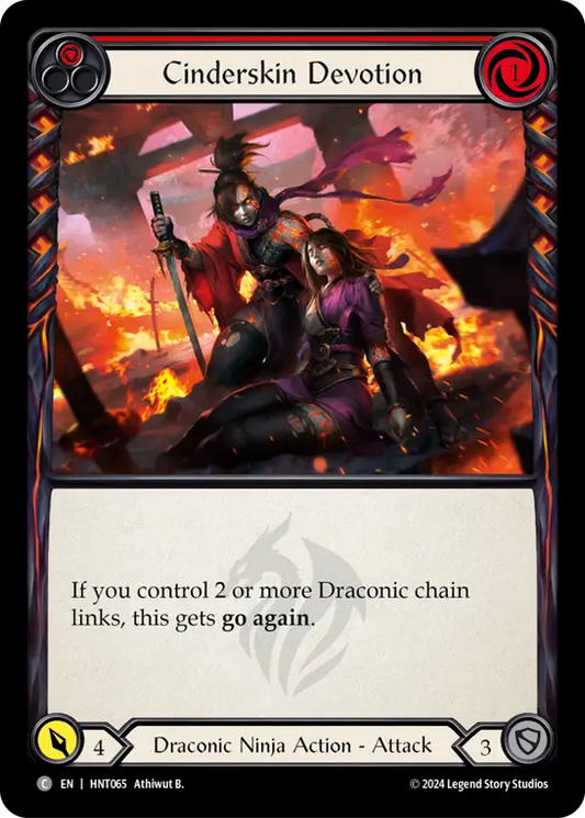 (HNT065) Flesh & Blood TCG The Hunted Single: Cinderskin Devotion (Red) (Regular)  Common