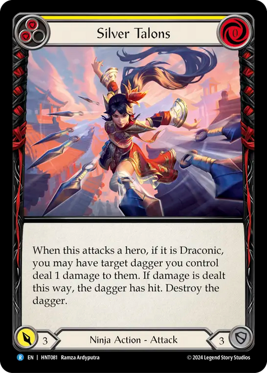 (HNT081) Flesh & Blood TCG The Hunted Single: Silver Talons (Yellow) (Regular)  Rare
