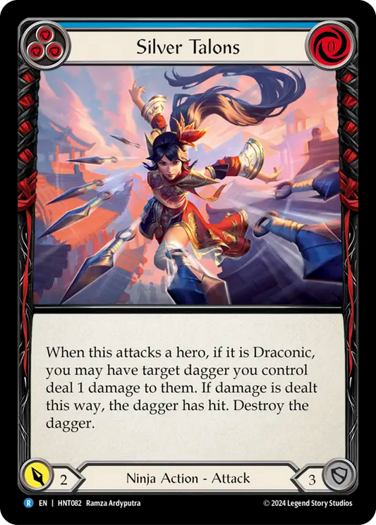(HNT082) Flesh & Blood TCG The Hunted Single: Silver Talons (Blue) (Regular)  Rare
