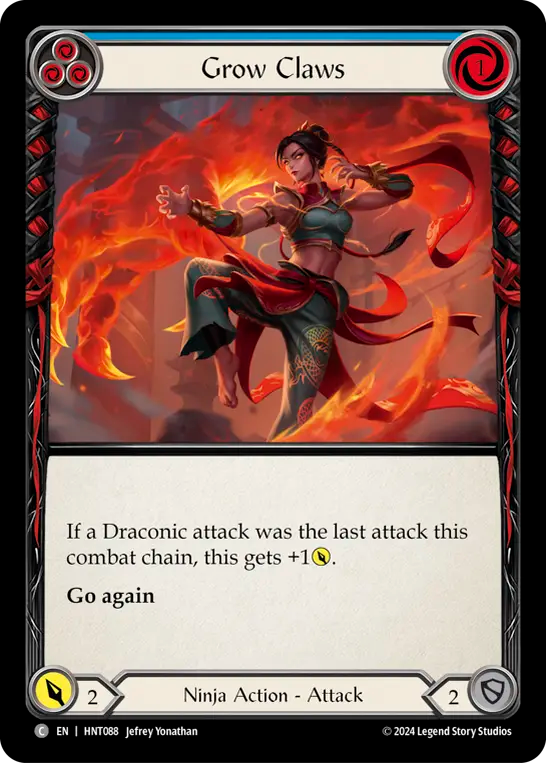 (HNT088) Flesh & Blood TCG The Hunted Single: Grow Claws (Blue) (Regular)  Common