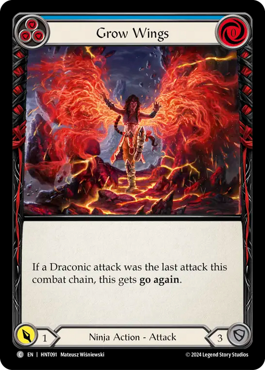 (HNT091) Flesh & Blood TCG The Hunted Single: Grow Wings (Blue) (Regular)  Common