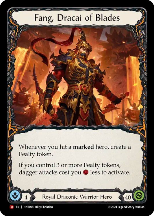 (HNT098) Flesh & Blood TCG The Hunted Single: Fang, Dracai of Blades (Regular)  Majestic