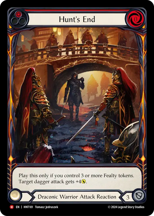 (HNT101) Flesh & Blood TCG The Hunted Single: Hunt's End (Extended Art Rainbow Foil)  Majestic
