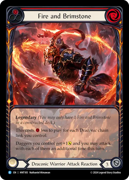 (HNT105) Flesh & Blood TCG The Hunted Single: Fire and Brimstone (Extended Art Rainbow Foil)  Rare