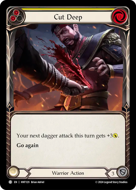 (HNT129) Flesh & Blood TCG The Hunted Single: Cut Deep (Yellow) (Regular)  Common