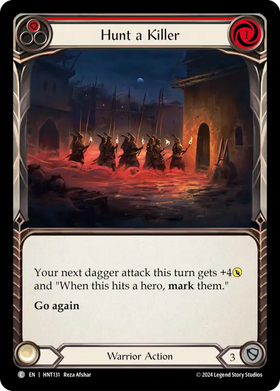 (HNT131) Flesh & Blood TCG The Hunted Single: Hunt a Killer (Red) (Rainbow Foil)  Common