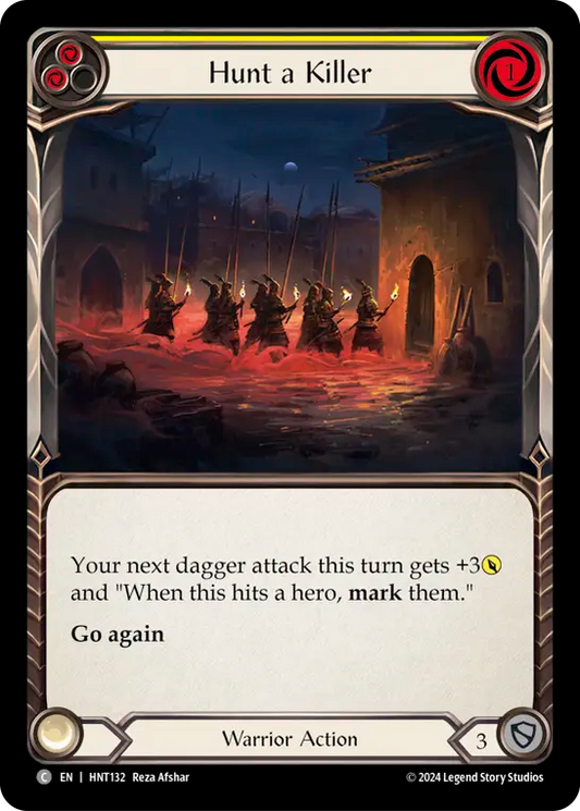 (HNT132) Flesh & Blood TCG The Hunted Single: Hunt a Killer (Yellow) (Rainbow Foil)  Common