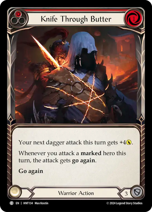 (HNT134) Flesh & Blood TCG The Hunted Single: Knife through Butter (Red) (Regular)  Common