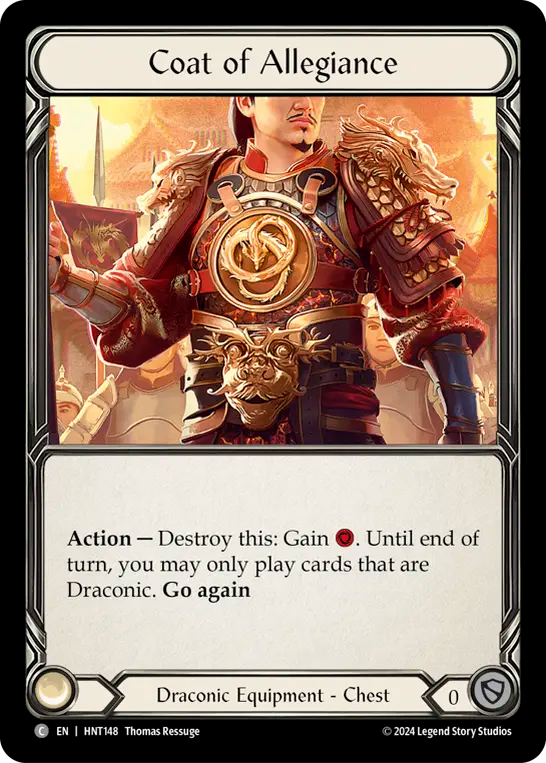 (HNT148) Flesh & Blood TCG The Hunted Single: Coat of Allegiance (Cold Foil)  Common