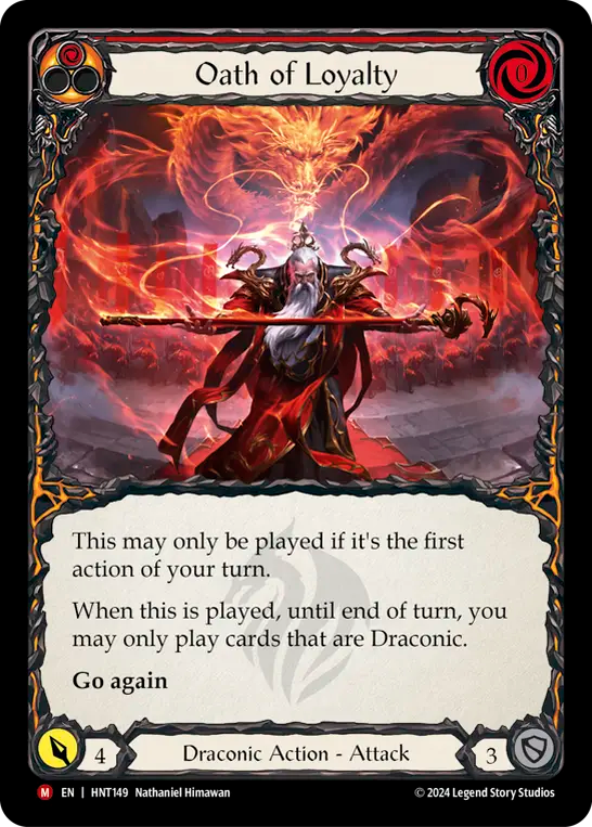 (HNT149) Flesh & Blood TCG The Hunted Single: Oath of Loyalty (Rainbow Foil)  Majestic