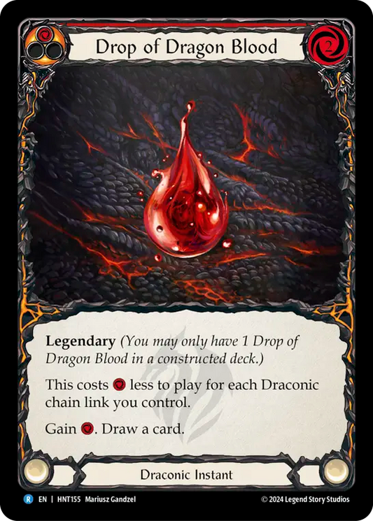 (HNT155) Flesh & Blood TCG The Hunted Single: Drop of Dragon Blood (Regular)  Rare
