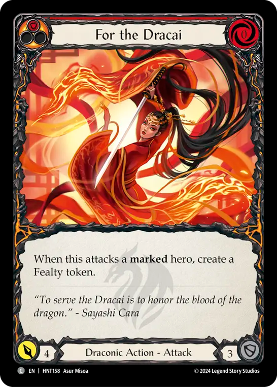 (HNT158) Flesh & Blood TCG The Hunted Single: For the Dracai (Regular)  Common