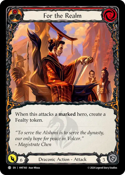 (HNT160) Flesh & Blood TCG The Hunted Single: For the Realm (Rainbow Foil)  Common