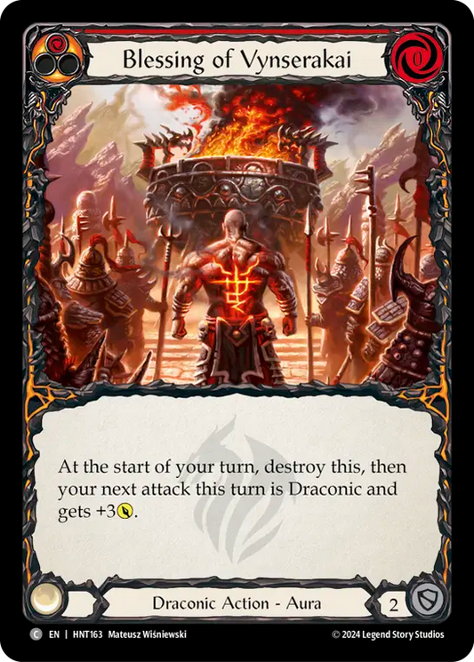 (HNT163) Flesh & Blood TCG The Hunted Single: Blessing of Vynserakai (Rainbow Foil)  Common