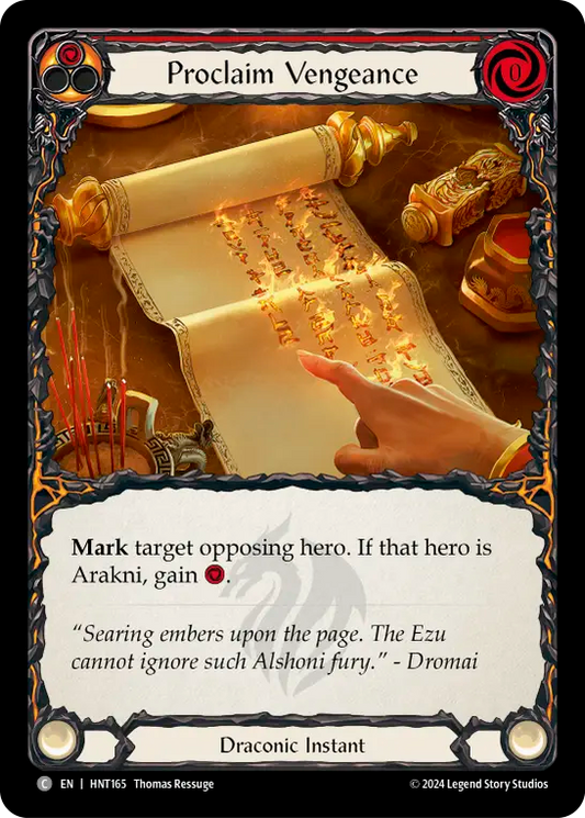 (HNT165) Flesh & Blood TCG The Hunted Single: Proclaim Vengeance (Regular)  Common