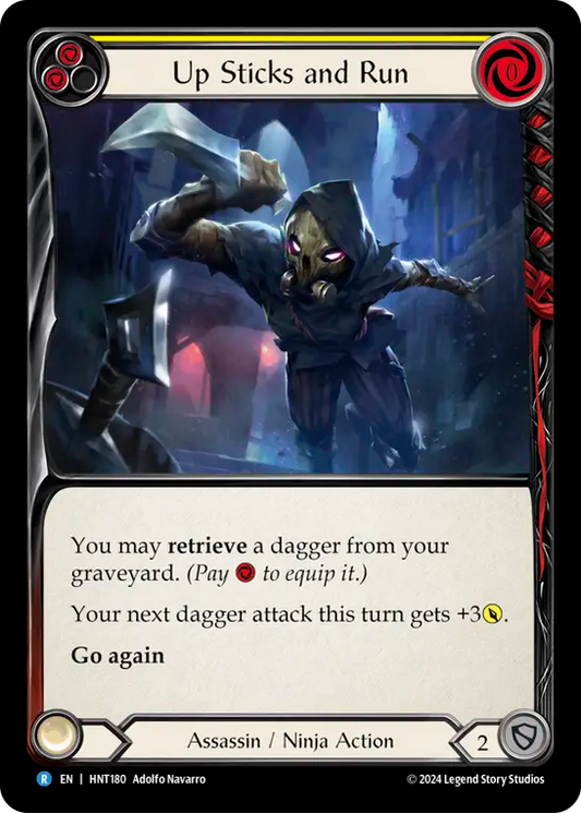 (HNT180) Flesh & Blood TCG The Hunted Single: Up Sticks and Run (Yellow) (Regular)  Rare