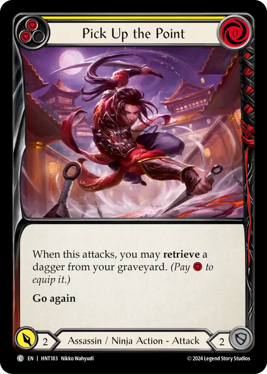 (HNT183) Flesh & Blood TCG The Hunted Single: Pick Up the Point (Yellow) (Rainbow Foil)  Common