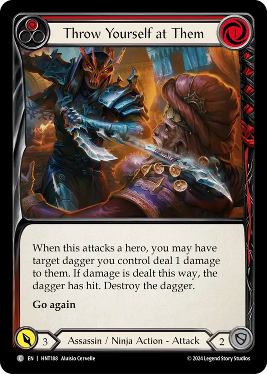 (HNT188) Flesh & Blood TCG The Hunted Single: Throw Yourself at Them (Red) (Regular)  Common