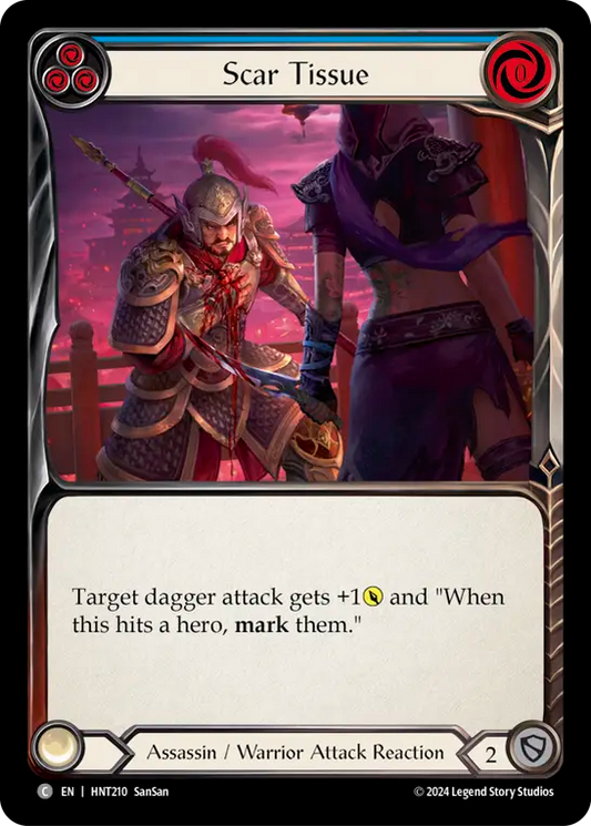 (HNT210) Flesh & Blood TCG The Hunted Single: Scar Tissue (Blue) (Rainbow Foil)  Common