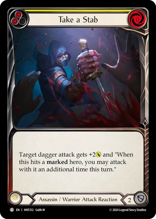 (HNT212) Flesh & Blood TCG The Hunted Single: Take a Stab (Yellow) (Regular)  Common