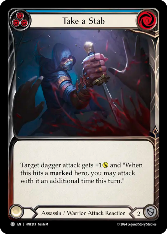 (HNT213) Flesh & Blood TCG The Hunted Single: Take a Stab (Blue) (Regular)  Common