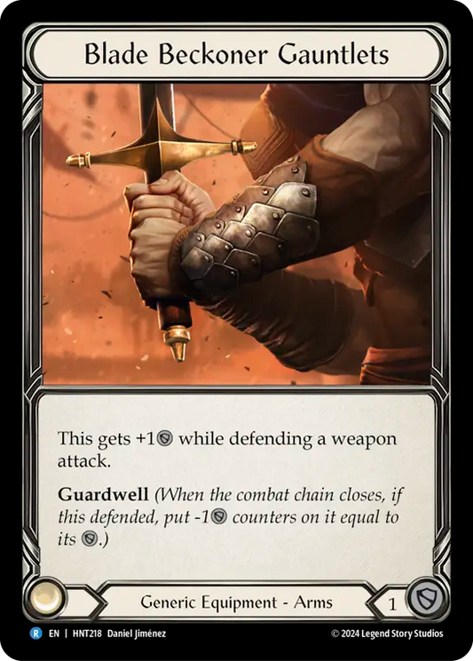 (HNT218) Flesh & Blood TCG The Hunted Single: Blade Beckoner Gauntlets (Cold Foil)  Rare
