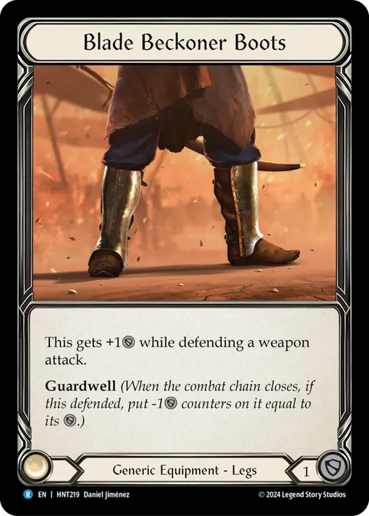 (HNT219) Flesh & Blood TCG The Hunted Single: Blade Beckoner Boots (Cold Foil)  Rare