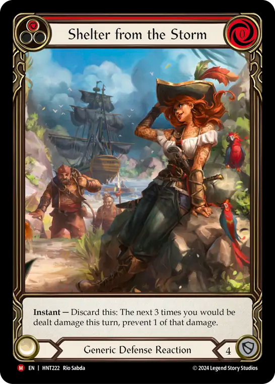 (HNT222) Flesh & Blood TCG The Hunted Single: Shelter from the Storm (Extended Art Rainbow Foil)  Majestic