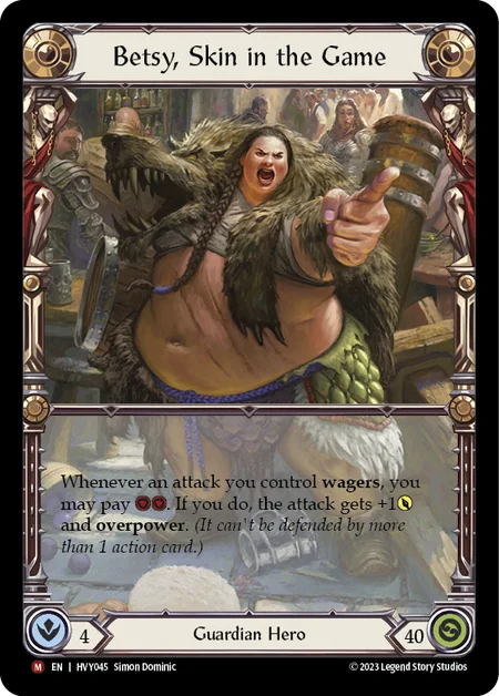 (HVY045) Flesh & Blood TCG Heavy Hitters Single: Betsy, Skin in the Game (Regular)  Majestic