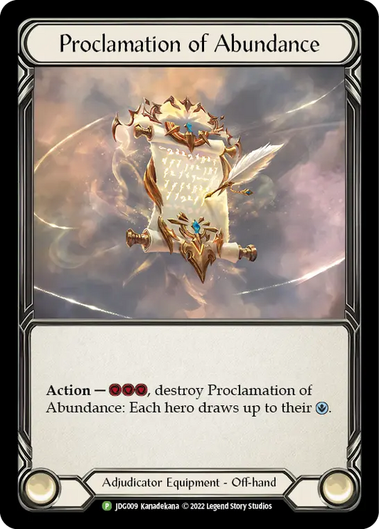 (009) Flesh & Blood TCG Judge Promos Single: Proclamation of Abundance (Cold Foil)  Promo