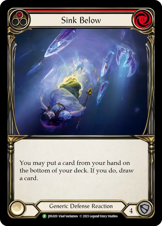 (020) Flesh & Blood TCG Judge Promos Single: Sink Below (Red) (Cold Foil)  Promo